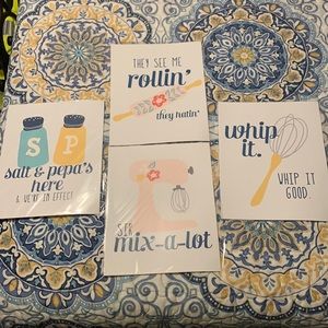 Whimsical 80s kitchen signs set of 4 ready for framing BNwithoutT